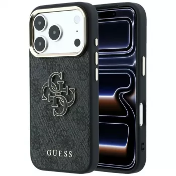 GUESS 4G & Big Resin Logo-cover til iPhone 17 Pro Max / 18 Pro Max - sort