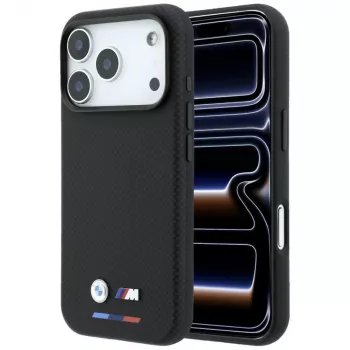 BMW M Quadrille Kevlar MagSafe-cover til iPhone 18 Pro Max / 17 Pro Max - sort med trikolore og metallogo