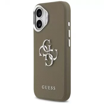 Guess Grained Big 4G Classic Logo Case for Apple iPhone 17 - Brown