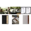 SIGEL SM222 Menu Folder A4 Light Grey/Brown Imitation Leather, Expandable from 4 to 20 Views, Screw Binding