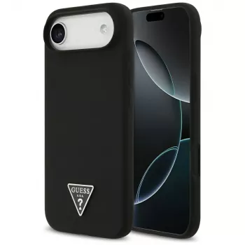 GUESS Silicone Triangle Logo MagSafe-cover til iPhone Air, sort