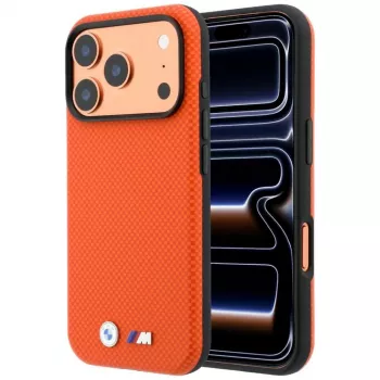 BMW M Quadrille Kevlar Metal Logo MagSafe-cover til iPhone 18 Pro / 17 Pro - orange