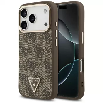 GUESS 4G Triangle Logo MagSafe-cover til iPhone 17 Pro / 18 Pro - brun