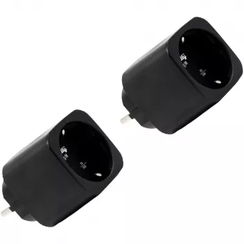 Shelly Plug M Gen3 sort 2-pak smartplug med effektmåling, Wi-Fi & Bluetooth, 13A, energiovervågning, Schuko