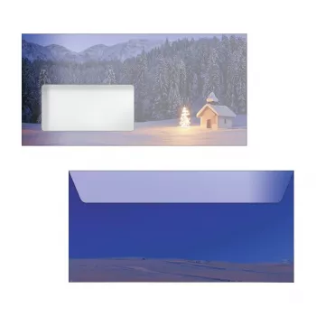 Sigel 50 julekapel-kuverter DIN lang med selvklæbende lukning, flerfarvet, 220 x 110 mm, 80 g/m², FSC-certificeret