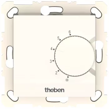THEBEN RAMSES 741 S elektronisk indbygget rumtermostat, drejeknap, 230 V, 10 A, ren hvid