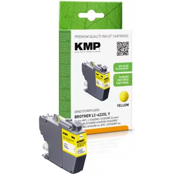 KMP genfremstillet gul blækpatron til Brother LC422XLY (MFC-J5340DW, MFC-J5740DW, MFC-J6540DW, MFC-J6940DW) - høj rækkevidde 1500 sider