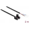 Delock gaffellysbarriere 5 mm type F med 4 åbne kabelender PNP L/D omskiftelig 2 m