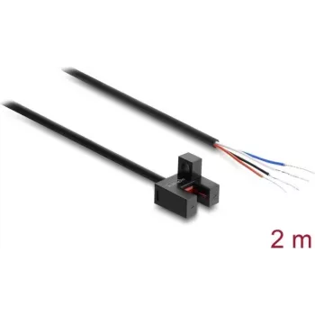 Delock gaffellysbarriere 5 mm type F med 4 åbne kabelender PNP L/D omskiftelig 2 m