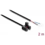 Delock gaffellysbarriere 5 mm type F med 4 åbne kabelender PNP L/D omskiftelig 2 m