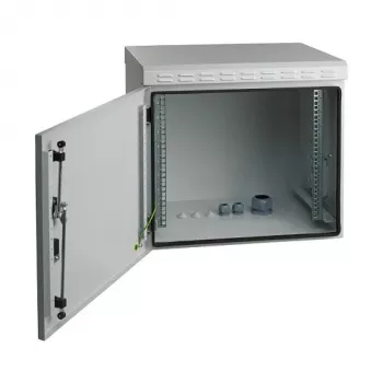 EFB 19 inch vægskab 9U dybde 450mm IP55 formonteret RAL7035 grå