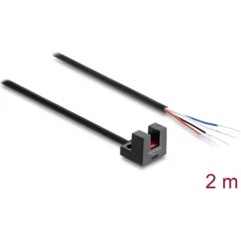 Delock gaffellysbarriere 5 mm type L med 4 åbne kabelender NPN L/D valgbar 2 m