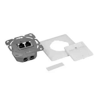 LOGILINK Cat.6A Wall Outlet 2xRJ45 STP, vertical, signal white