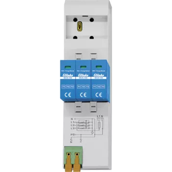 Eltako MUA-100 Modulær overspændingsafleder type 1+2+3, 4-polet, 12,5 kA impulsstrøm, DIN-skinne