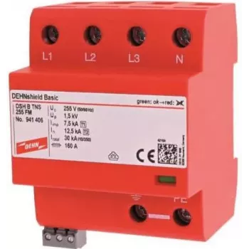 DEHN DSH B TNS 255 FM kombineret lyn- og overspændingsafleder type 1+2 til TNS-systemer