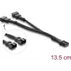 Delock Y-fan-kabel 1 x 4-pin PWM hun til 2 x 4-pin PWM han med flettet kabel 13,5 cm sort