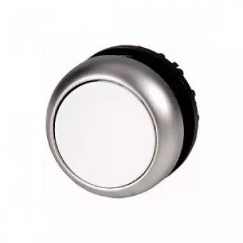 Eaton M22-D-W flad trykknap-aktuator, momentan, hvid, 22,5 mm montering, IP66/IP67/IP69K