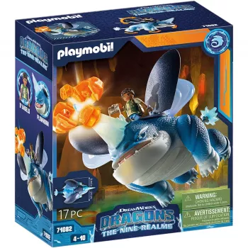 Playmobil 71082 Dragons: The Nine Realms - Plowhorn & D'Angelo med krystalsten-sprængfunktion