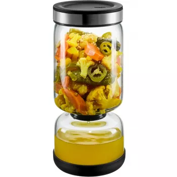 GEFU LAVINA yoghurt- og kvarkesi glas 1,3 L med rustfrit stålsigte