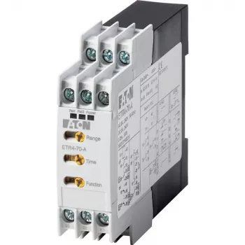 Eaton ETR4-70-A multifunktions-tidsrelæ, 24-240 V AC/DC, 2 vekselkontakter, 0,05 s-100 h, DIN-skinne