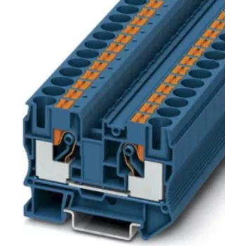 Phoenix 3212123 PT 10 BU Feed-Through Terminal Block, Push-in Connection, 10 mm², Blue