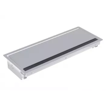 Bachmann CONI Long indbygningsstikdåse med 3 Schuko-stikdåser, sølv aluminium