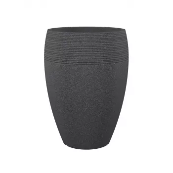 Emsa Landhaus Flower Pot 283/65 Black-Granite D47 – 47 cm Round Planter, 38 L, UV & Frost Resistant, Indoor/Outdoor