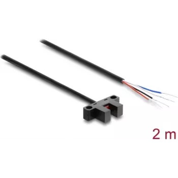 Delock 5 mm gaffellysbarriere type K med 4 åbne kabelender, NPN, lys-/mørkekobling, 2 m