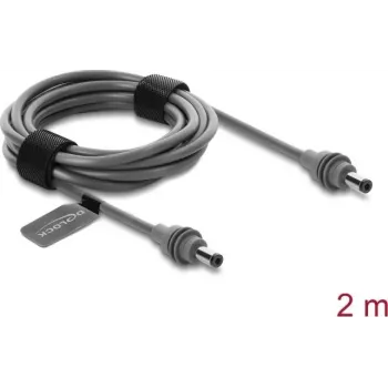 Delock DC 5.5 x 2.1 mm stik til DC 5.5 x 2.1 mm stik strømkabel til Starlink Mini, 2 m grå
