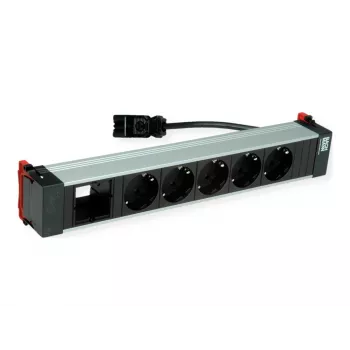 Bachmann POWER FRAME 5x Schuko-stikdåse 1x modulslot 0,2m GST18i3 sort