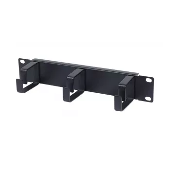 ALLNET ALL-S0002263 10 inch kabelføringsplade, 1HE, metal med 3 bøjler, sort