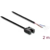 Delock gaffellysbarriere 5 mm slids U-type med 4 åbne kabelender PNP lys/mørk omskiftelig 2 m