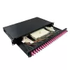 LogiLink 19 inch 1U 24-port LC duplex OM4 multimode splejseboks patchpanel, sort