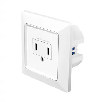 LogiLink vægstikdåse med 2-port USB-C-lader, 25W PD