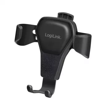 LogiLink AA0164 Universal Smartphone Car Air Vent Holder, 360° Rotation, One-Hand Operation, Black