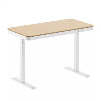LogiLink hæve-sænke-skrivebord, enkeltmotor, 118x60cm, med trådløs opladning, hvid