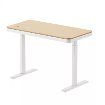 LogiLink hæve-sænke-skrivebord, enkeltmotor, 118x60cm, med trådløs opladning, hvid