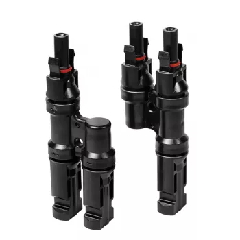 LogiLink sol-Y-stik-sæt, 2 stk., MC4-kompatibel, stik & bøsning, PVC, sort