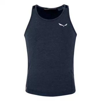 Salewa Agner Hybrid Tank ærmeløs børne-baselayer-top - Navy Blazer Melange 104-116 cm