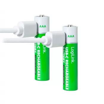 LogiLink LR03RCB2 USB-C genopladelige AAA Li-Ion batterier, 1,5V, 2-pak