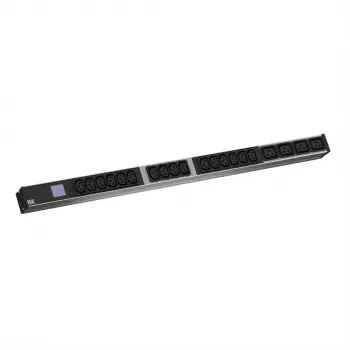 Bachmann BN0500 Local Metered 1U 19 inch aluminium PDU, 6x C13 + 2x C19, CEE 16A, overspændingsbeskyttelse, 3m
