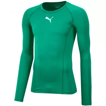 Puma Liga Baselayer Tee LS pebergrøn herre-kompressionslangærmet trøje