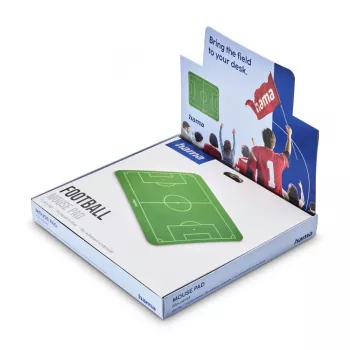 HAMA fodbold-musemåtte grøn/hvid 220x180 mm skridsikker tekstiloverflade gummibund