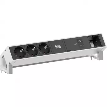 Bachmann DESK2 3x CEE7/3 1x USB-C 100W 1x CM 0,2m INOX