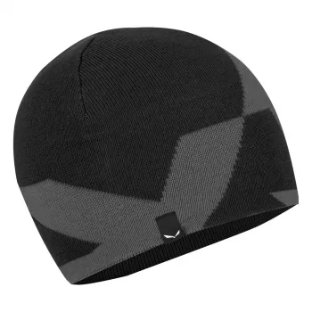 Salewa Pure Reversible Wool Beanie, Black Out, Unisex