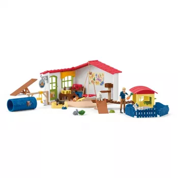 Schleich Farm World dyrehotel legesæt med 5 dyr og tilbehør