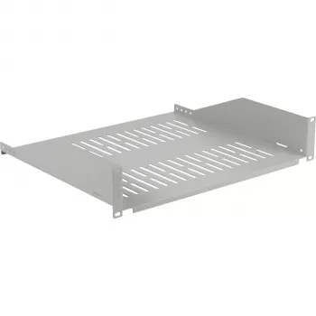 EFB ELEKTRONIK 19 inch 2U fast hylde, 400 mm dybde, 22 kg belastning, lysegrå RAL 7035