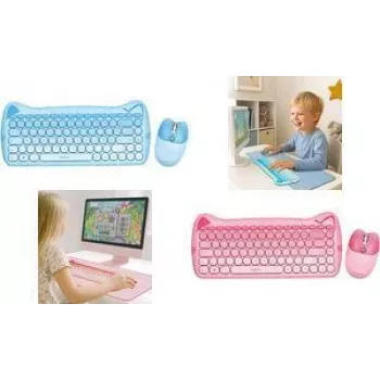 LogiLink Kids tastatur 2.4G combo-sæt, pink