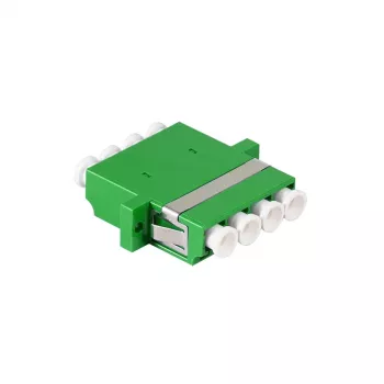 LogiLink LC Quad Fiber Optic Adapter Set, 12 Pieces, Green, with Flange, SC Duplex Breakout