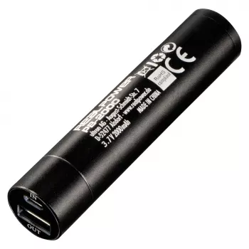 RealPower PB2000 mAh aluminium powerbank, sort